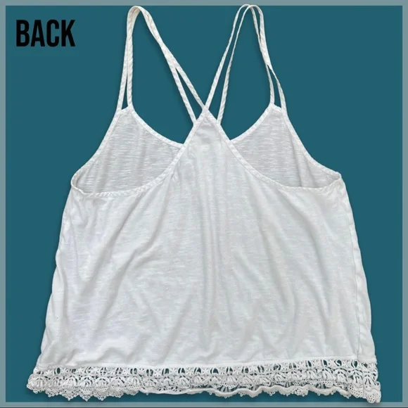 American Eagle White Racerback Tank Top - Picture 3 of 7